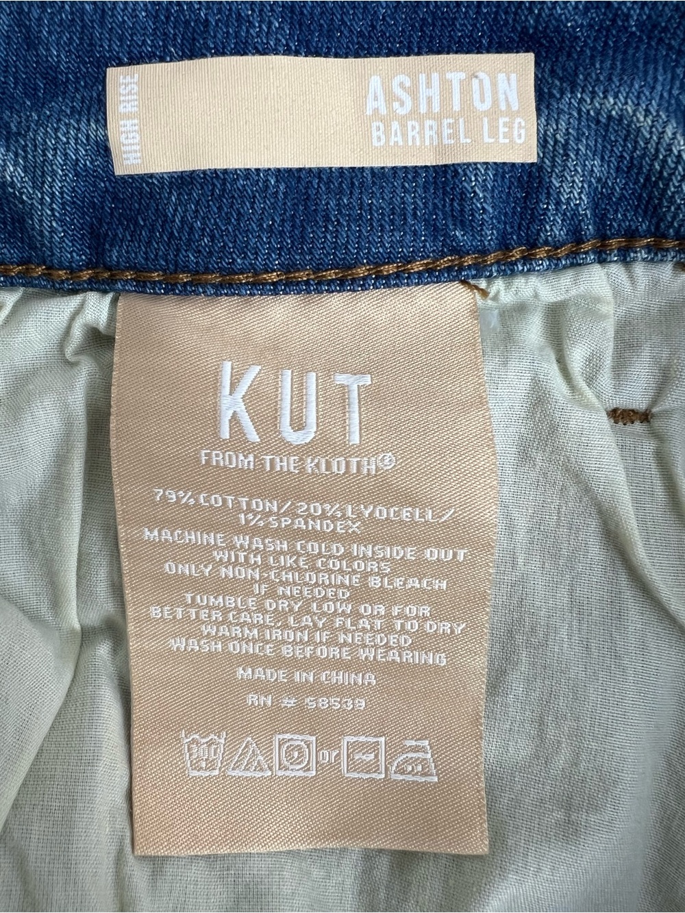 KUT From The Kloth Ashton Barrel Leg Jeans Sz 6 Light Wash High Rise Streetwear - Picture 10 of 10